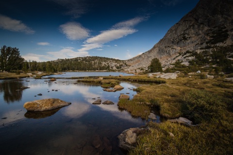 A lake on the granite bench near camp, at over 10,000 feet.