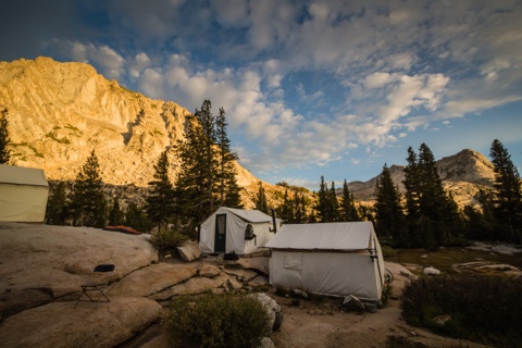 Last sun on the ridge above the guest tents.